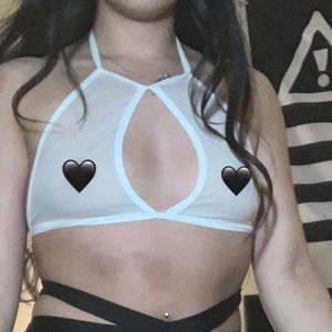 White mesh iHeartRaves top